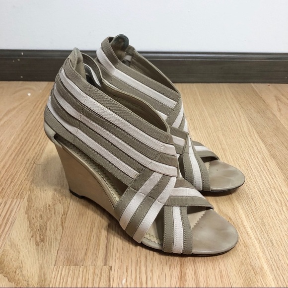 Jean Michel Cazabat Wrap Front Wedge Sandals 39 - Picture 1 of 8